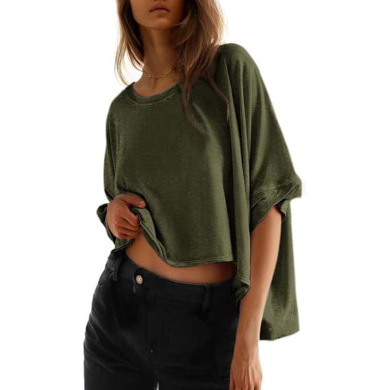 🔥50% RABATT! Lässiges, locker sitzendes Damen-T-Shirt mit kurzen Ärmeln