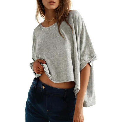 🔥50% RABATT! Lässiges, locker sitzendes Damen-T-Shirt mit kurzen Ärmeln