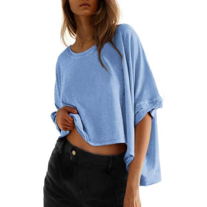 🔥50% RABATT! Lässiges, locker sitzendes Damen-T-Shirt mit kurzen Ärmeln