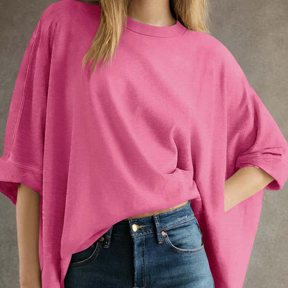 🔥50% RABATT! Lässiges, locker sitzendes Damen-T-Shirt mit kurzen Ärmeln