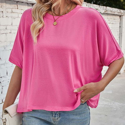 🔥50% RABATT! Lässiges, locker sitzendes Damen-T-Shirt mit kurzen Ärmeln