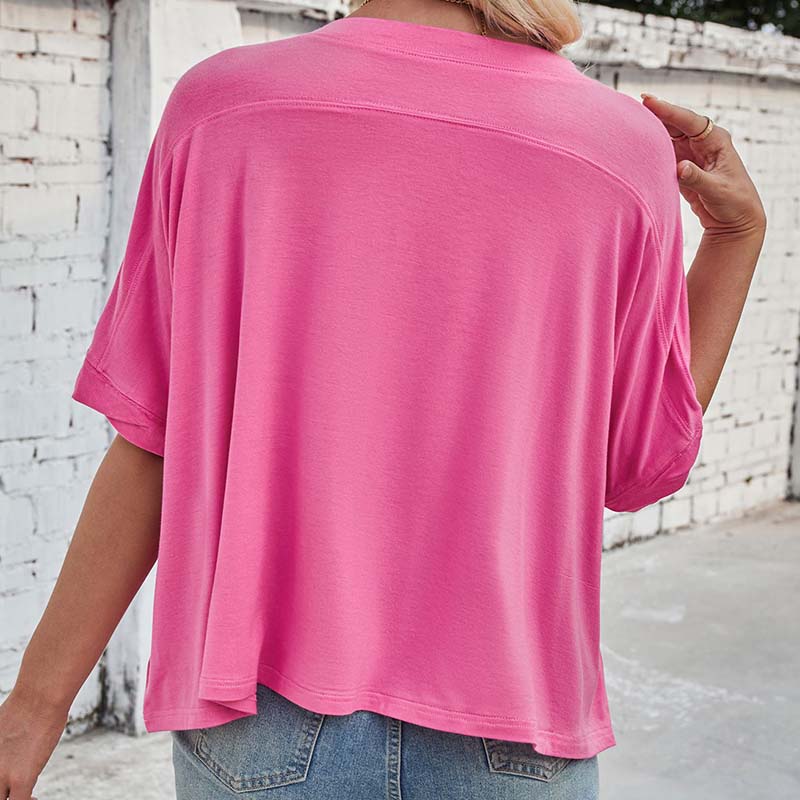 🔥50% RABATT! Lässiges, locker sitzendes Damen-T-Shirt mit kurzen Ärmeln