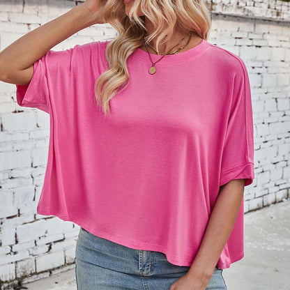 🔥50% RABATT! Lässiges, locker sitzendes Damen-T-Shirt mit kurzen Ärmeln