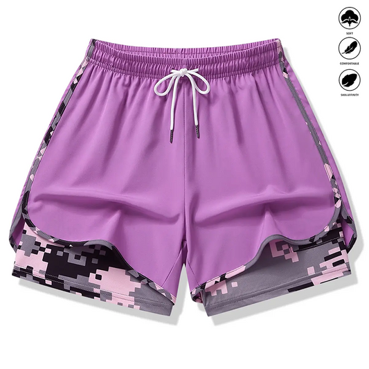 🔥Solange der Vorrat reicht 50 % Rabatt!🎉Lässige Sportshorts für Damen mit integriertem Innenfutter