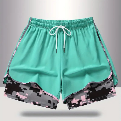 🔥Solange der Vorrat reicht 50 % Rabatt!🎉Lässige Sportshorts für Damen mit integriertem Innenfutter