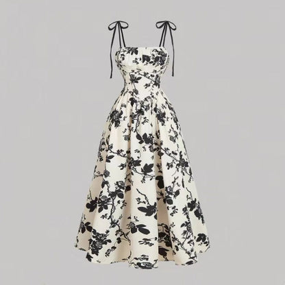 👗 50% RABATT! 🌸 Midi-Kleid für Damen mit Print & Schnürung – Figurbetont, Leicht & Perfekt Für Frühling & Sommer ☀️