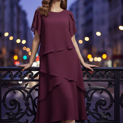 👗 50% RABATT! ✨ Elegantes Kleid mit Lagenlook & Flatterärmeln – Bezauberndes Design, Fließender Stoff & Perfekt Für Besondere Anlässe 🌸