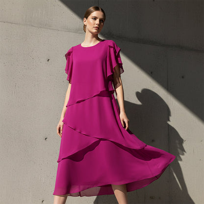 👗 50% RABATT! ✨ Elegantes Kleid mit Lagenlook & Flatterärmeln – Bezauberndes Design, Fließender Stoff & Perfekt Für Besondere Anlässe 🌸