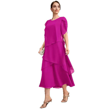 👗 50% RABATT! ✨ Elegantes Kleid mit Lagenlook & Flatterärmeln – Bezauberndes Design, Fließender Stoff & Perfekt Für Besondere Anlässe 🌸