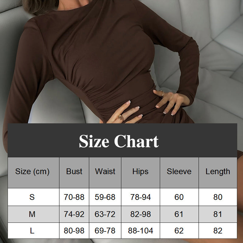 👗 JETZT 50% RABATT! 🔥 Figurbetontes eng anliegendes Minikleid mit Rüschen und langen Ärmeln – schmeichelnde Passform, dehnbarer Stoff & ideal für einen Abend aus 💃