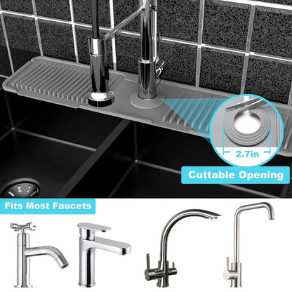 🚰 KAUFE 2, ERHALTE 1 GRATIS! 🧼 Schnelltrocknende Wasserhahnmatte für Die Küchenspüle – Silikon, Rutschfest & Ideal Zum Auffangen Von Wasser & Schmutz 🍽️