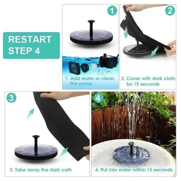 ⏰🔥🔥Solarbetriebener schwimmender Springbrunnen