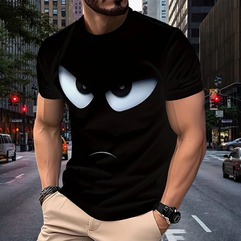 🕶️🔥Das ist ja der Hammer!Herren Streetwear Graphic T-Shirt mit Augen-Print