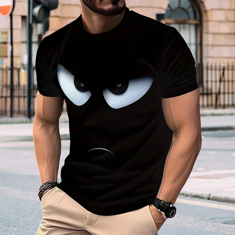 🕶️🔥Das ist ja der Hammer!Herren Streetwear Graphic T-Shirt mit Augen-Print