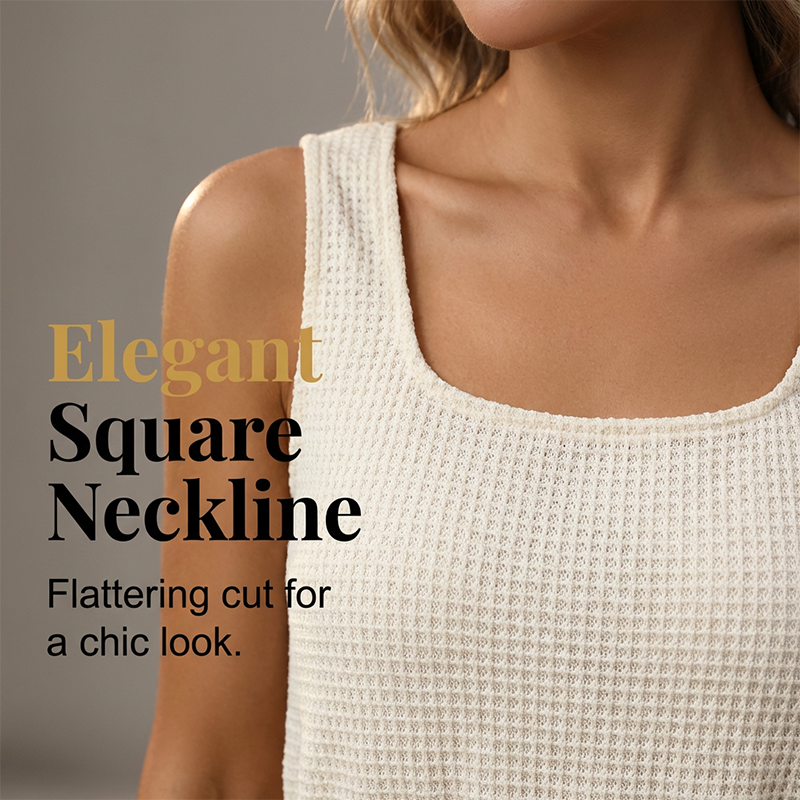 👗 50% RABATT ! ✨ Ärmelloses Damen-Kleid in Waffelpiqué – Mit Taillen-Kordelzug & Innenfutter ✨