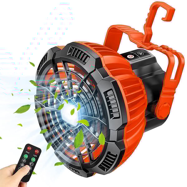 Tragbarer Camping-Ventilator mit LED-Licht