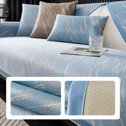 Rutschfester Sofaschoner aus Eisseide für den Sommer