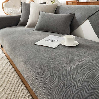 Fischgräten-Chenille  Stoff Möbelschutz, Sofa Abdeckung