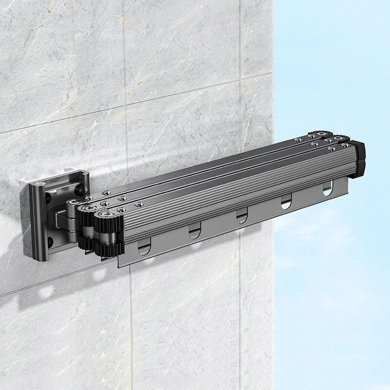 Zusammenklappbarer Wäscheständer zur Wandmontage mit Saugnapf