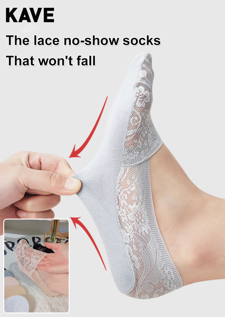 Spitzen-Crewsocken, die Nicht Abfallen