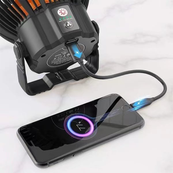 Tragbarer Camping-Ventilator mit LED-Licht