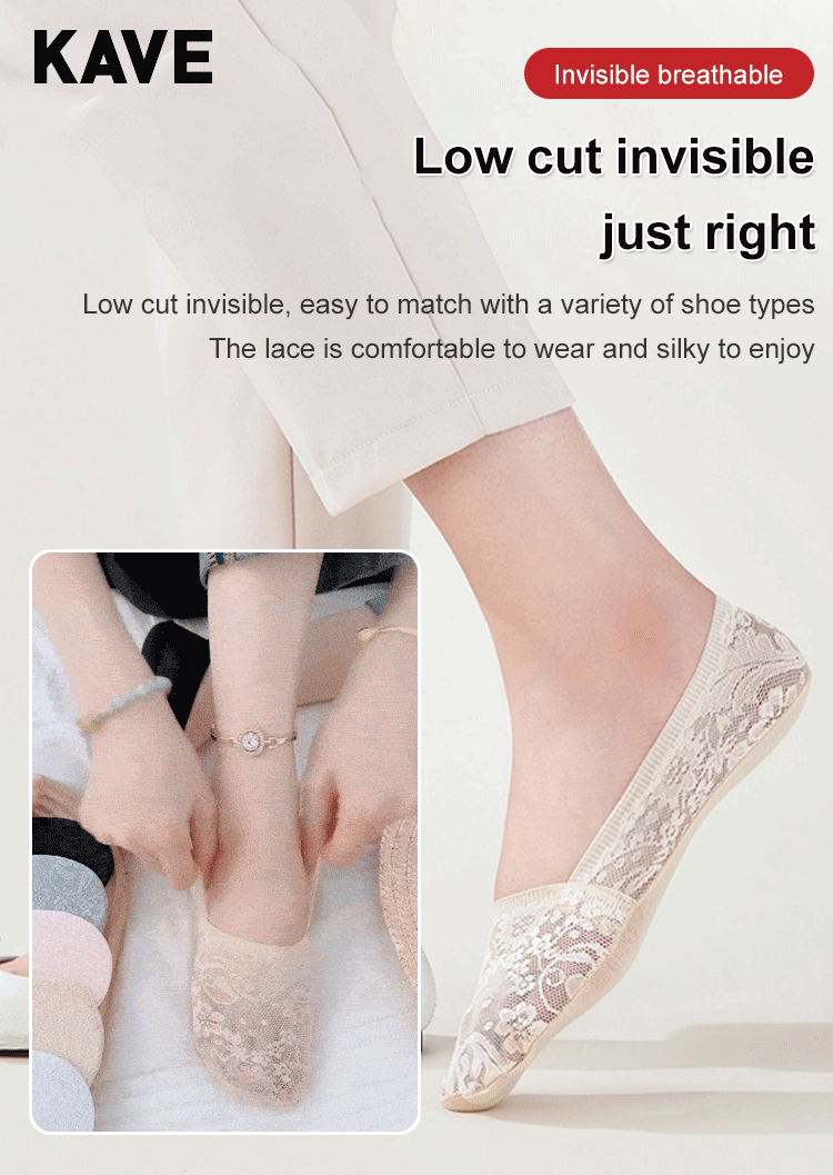 Spitzen-Crewsocken, die Nicht Abfallen