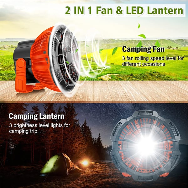 Tragbarer Camping-Ventilator mit LED-Licht
