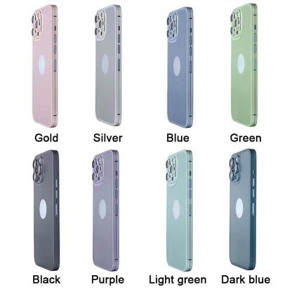Für iPhone 13/14 Titanlegierung doppelseitige Handyhülle aus Glas
