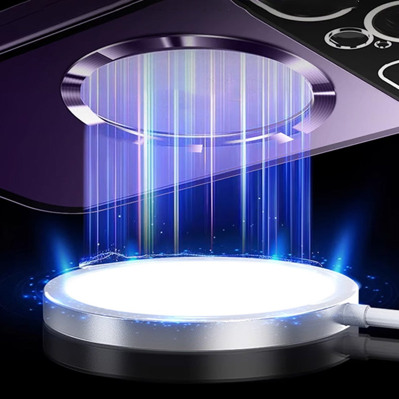 Anti-Peep doppelseitige Glas-Handyhülle mit magnetischem Metallrahmen für iPhone