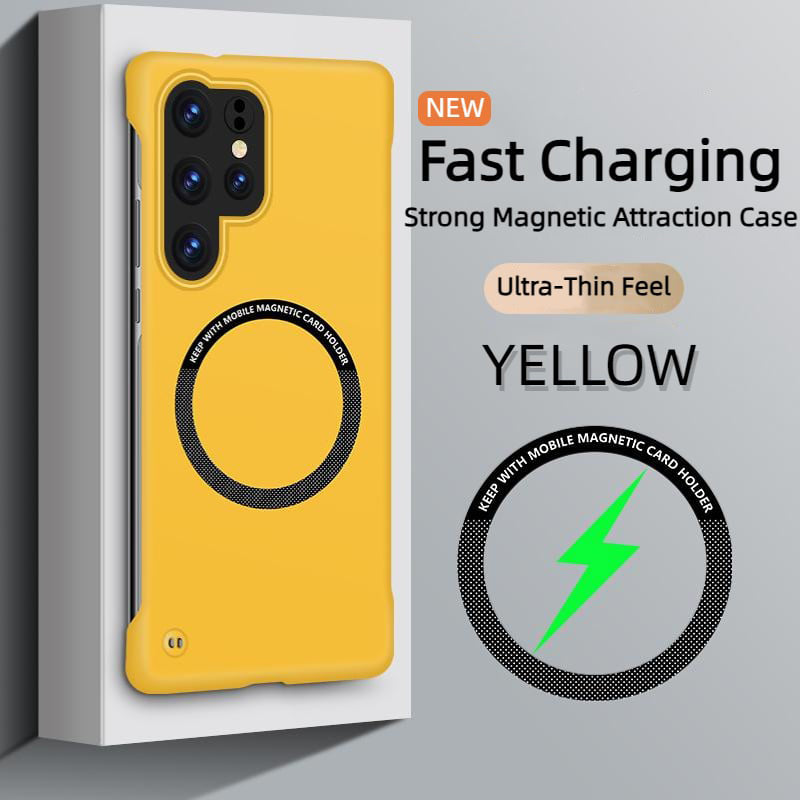 Ultradünne, einfarbige, rahmenlose magnetische Anziehungs-Handyhülle für Samsung