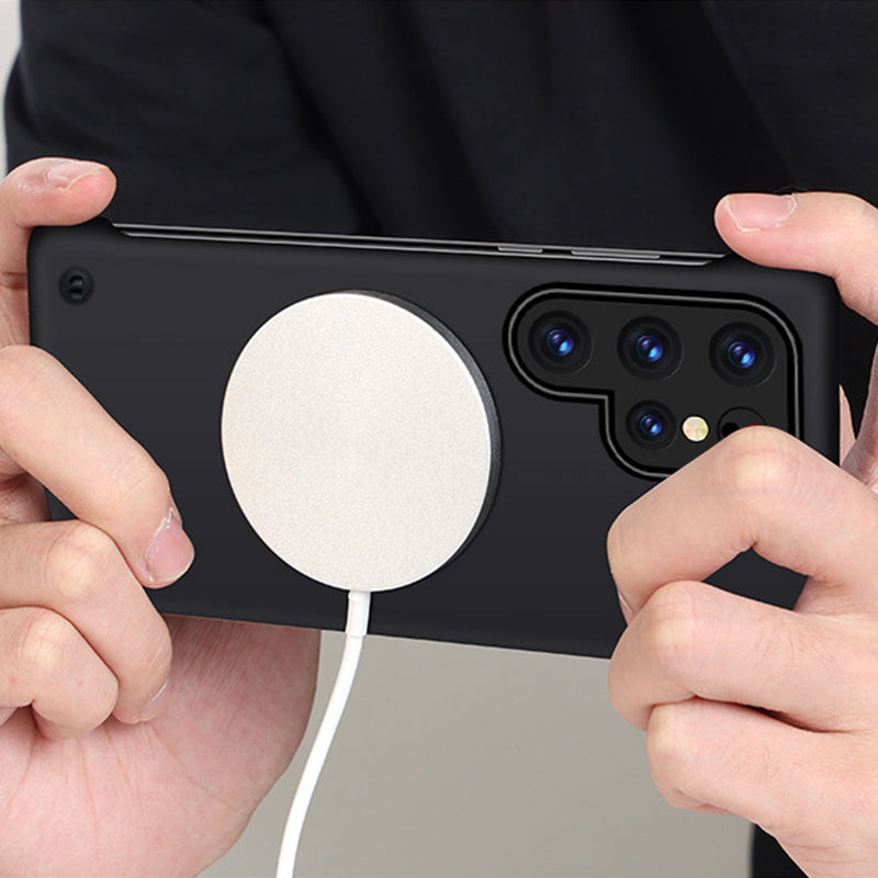 Ultradünne, einfarbige, rahmenlose magnetische Anziehungs-Handyhülle für Samsung