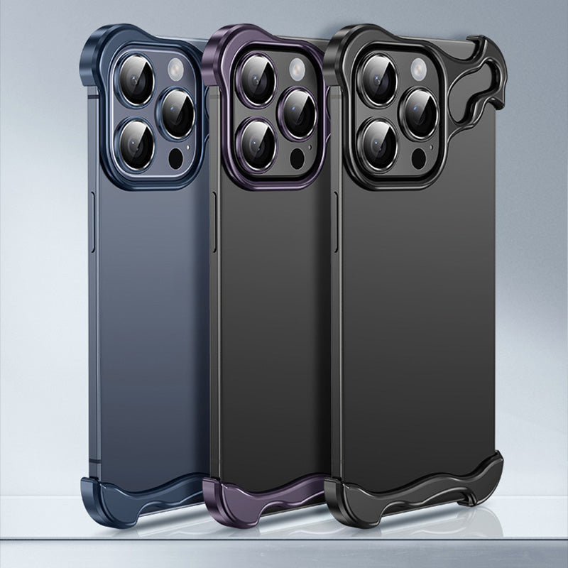Fallsichere Handyhülle mit speziell geformtem Metall-Eckpad für iPhone (kostenloser Linsenfilm)