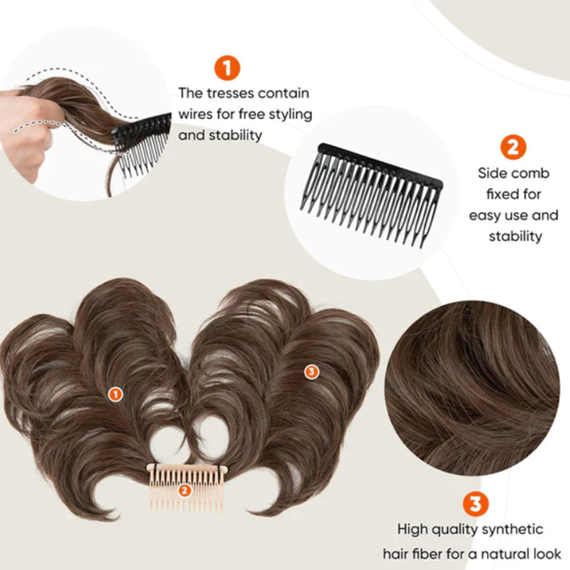 Haarschmuck mit unordentlichem Seitenkamm und Dutt zum Anklipsen