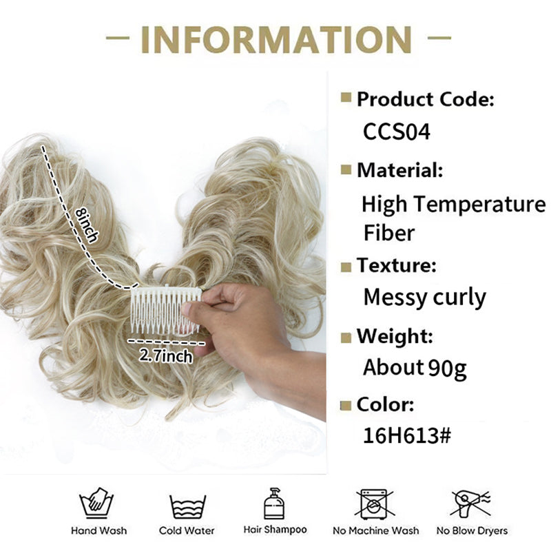 Haarschmuck mit unordentlichem Seitenkamm und Dutt zum Anklipsen