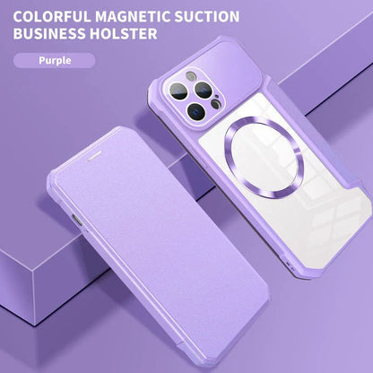 Magnetische Klapphülle für iPhone mit Kartensteckplatz